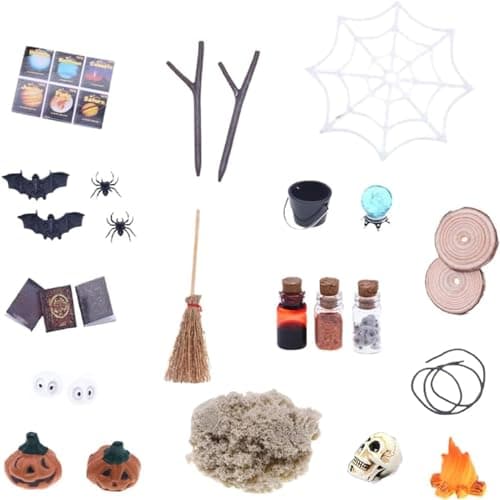 BinaryABC Halloween Dollhouse Miniature Garden AccessoriesHalloween Mini Fairy Garden AccessorieHalloween Village Accessories Mini Halloween Decorations26Pcs