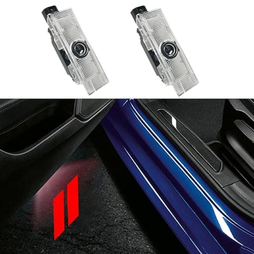 2PCS Never Fade Door Lights Logo for Dodge Challenger Hornet GT R/T, Courtesy LED Welcome Puddle Projection Light Lamps Accessories (RED)