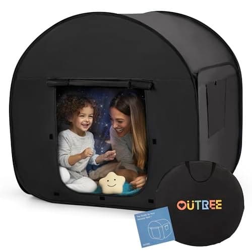 OUTREE Sensory Tent 47 47 47 in Black Print Sensory Room for Kids with Autism Pop Up Play Tent