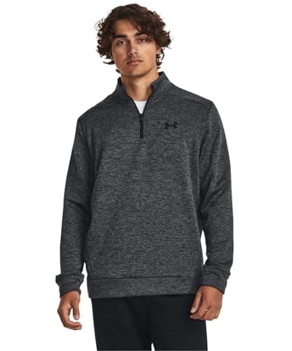Under Armour mens Armour Fleece Twist Quarter Zip 001 Black Black Large