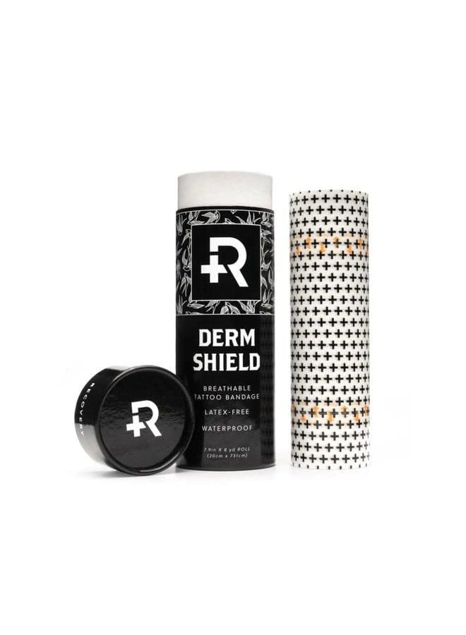 Derm Shield Tattoo Bandage Roll - Transparent, Waterproof Adhesive Bandages - 7.9 Inches x 8 Yards
