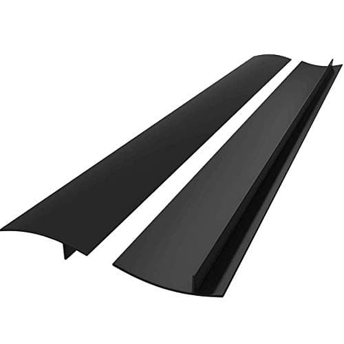 Silicone Gap Cover, (2 Pack) Silicone Gap Stopper Kitchen Stove Counter Gap Covers - Flexible Stove Space Fillers, Food Grade (25inches, Black)