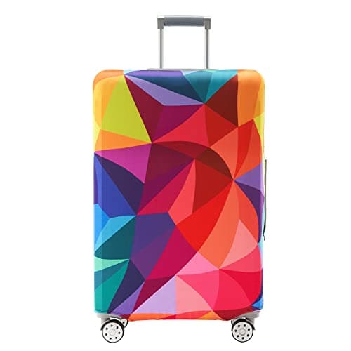 Travelkin Luggage Covers For Suitcase Tsa Approved,Suitcase Cover Protector Fit 18-32 Inch Luggage (Colorful Geometry, S)
