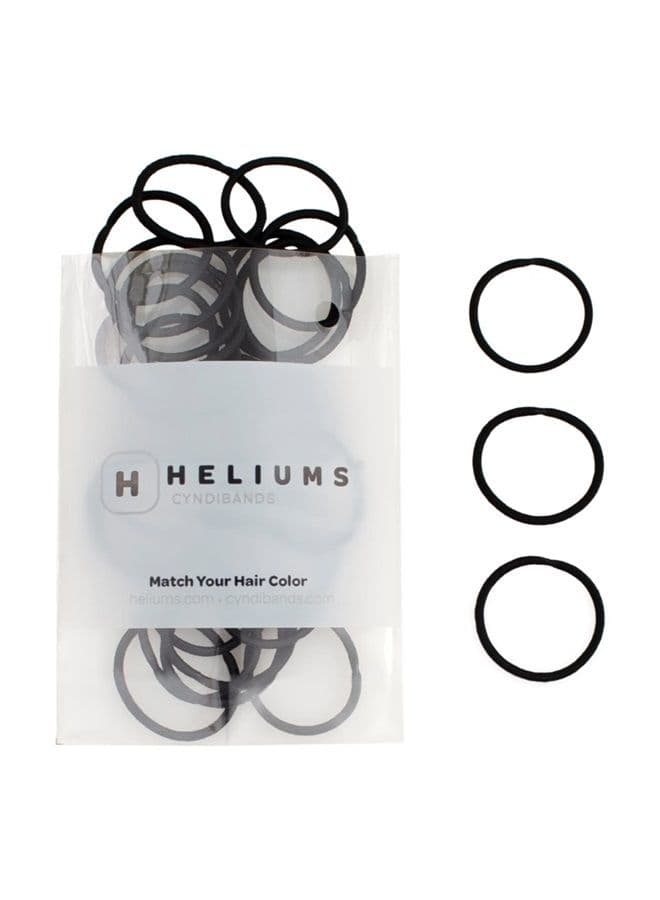 Small Hair Elastics - Black - 1 Inch, 2mm Hair Ties For Fine Hair and Kids - Ponytail Holders in Neutral Colors - 48-Pack