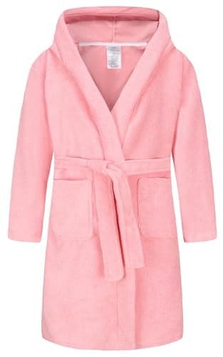 FunnyPaja Kids Soft Towel Hooded Robe Cotton Bathrobe for Girls 516 Years Pink 78 Years