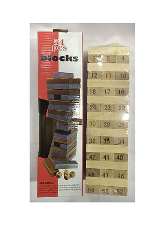 54-Piece Wooden Blocks Playset