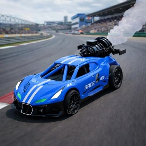 GRAPHENE Friction Powered Racing Car Toy for Kids Boy with Smoke Effects Led Light Up Mist Spray Pullback Toy Car Best Birthday Gift for Kids 6-14 Years