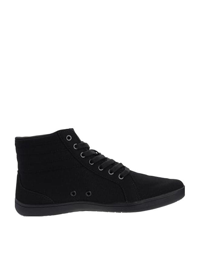 WHITIN Men's Extra Wide High Top Barefoot Shoes Boots Fashion Canvas Sneakers Zero Drop Sole Size 8.5 Casual Minimal Fitness Walking All Black 42