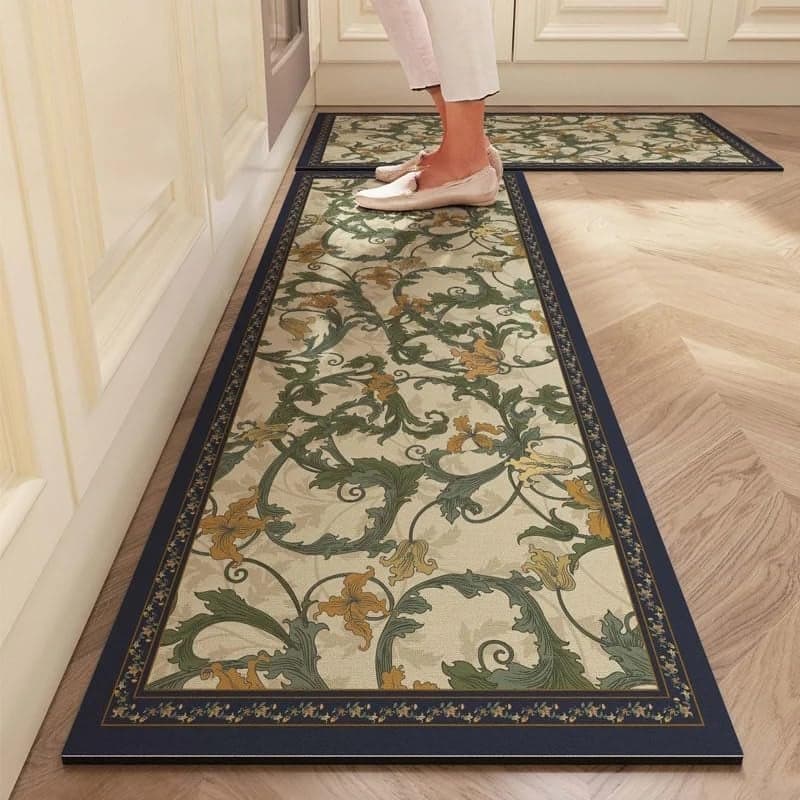 Yagzon Rubber Kitchen Mat Anti-Slip Waterproof Soft Diatomite Mat Floor Mat Oil-Proof Long Kitchen Carpet Bathroom Floor Mat Long Carpet Rug