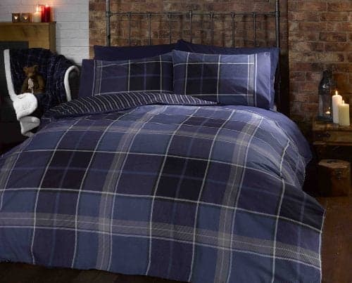 Rapport Argyle Duvet Set PolyesterCotton Blue Double