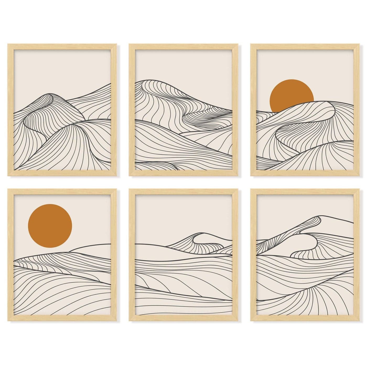 97 Decor Japandi Home Decor Minimalist Japanese Wall Art Japandi Style Decor Mountain Line Art Wall Decorations Boho Minimalistic Posters Japanese Decorations Rising Sun Bedroom Print 8x10 UNFRAMED