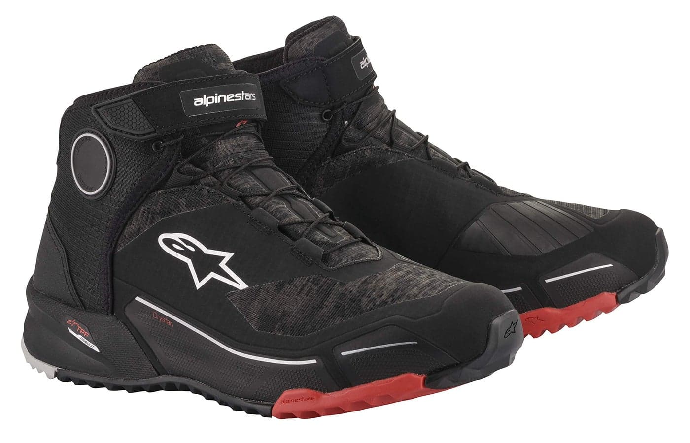 Alpinestars CRX Drystar Riding Shoes CECertified Waterproof Motorcycle Footwear 105 BlackCamoRed