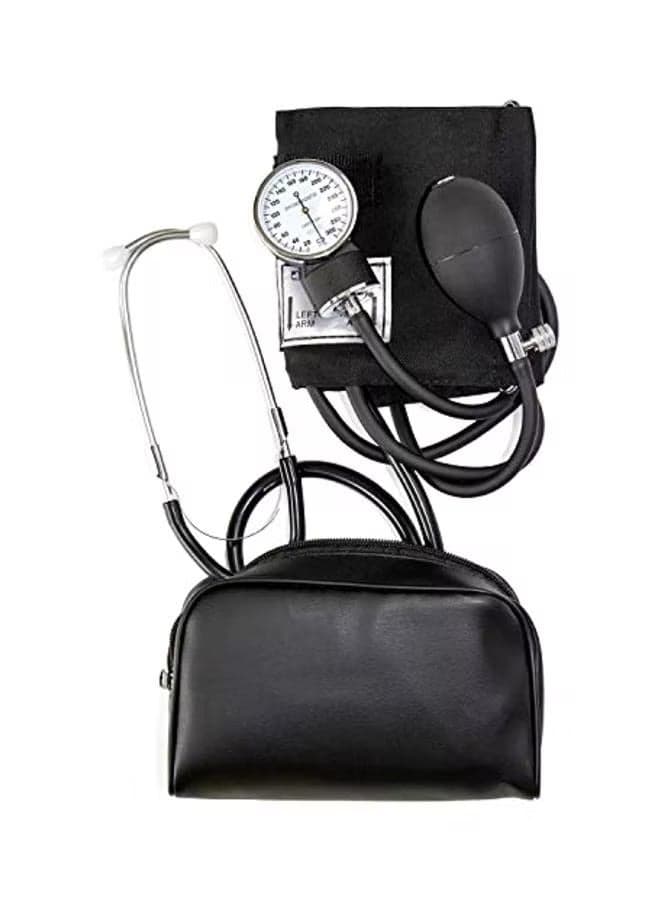 Manual Home Blood Pressure Monitor Kit With Large Adult Cuff And Stethoscope