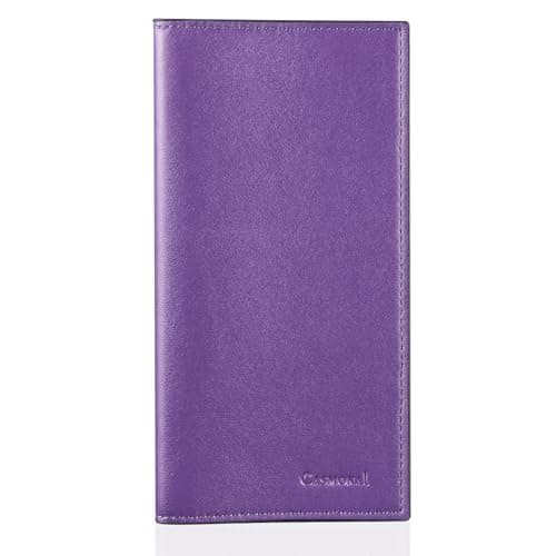 CASMONAL Premium Leather Checkbook Cover for Men and Women Checkbook Holder Wallet RFID Blocking