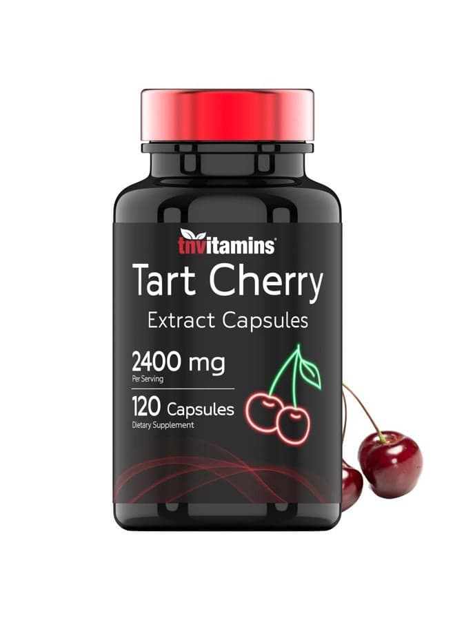 tnvitamins Tart Cherry Capsules (2400mg - 120 Count) | With Montmorency Cherry Extract | Provides Antioxidants, Anthocyanins & Phytonutrients | Sour Cherry for