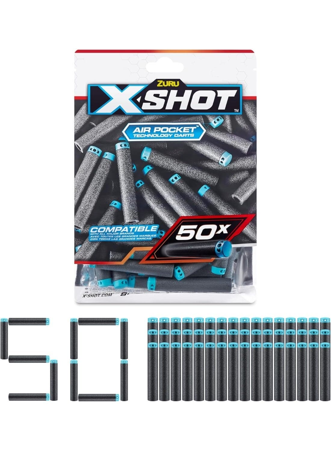 Zuru XSHOT Elite Dart Refill Pack, 50 Foam Darts for Toy Blasters
