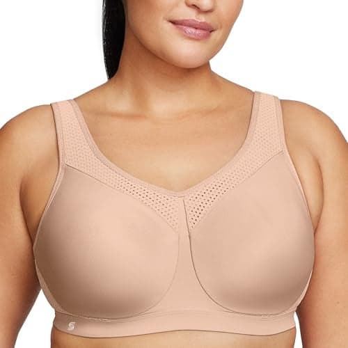 Full Figure Plus Size High Impact Wonderwire Sports Bra Underwire #9066 Café 34D