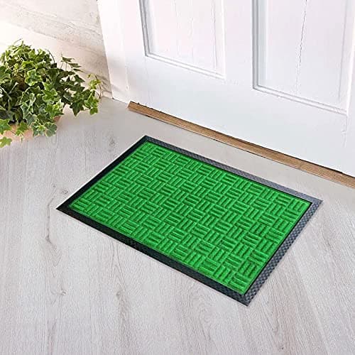Mats Avenue Polypropylene and Rubber Backed Molded Door Mat Green Color 40x60 CM