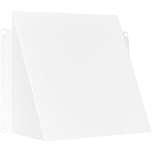 Vent Systems 6 x 6 Inch White Galvanized Steel Vent Deflector Wall Dryer AC Vent Deflector Outdoor Exhaust Vent Guard RV Side Vent Cover Trailer Air Vent Rain Cover for HVAC System