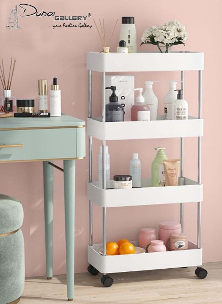 Mobile Trolley For Kitchen Bathroom Hallway Restaurant Air-permeable Partition Rack
