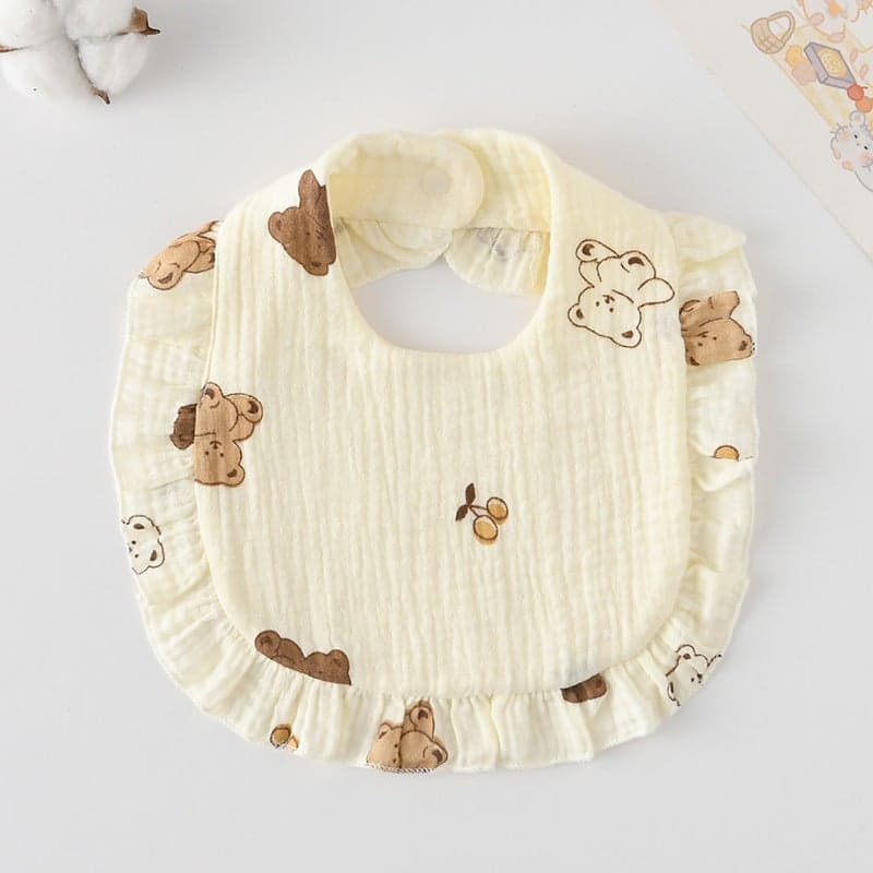 New Baby Saliva Towel Ruffled Children Baby Cotton Gauze Lace Bib Bib Saliva Pocket