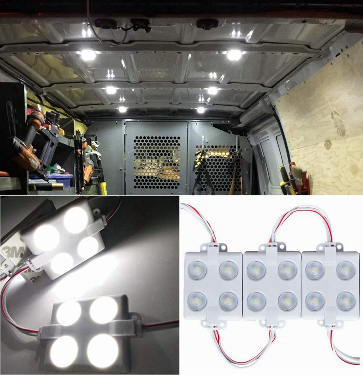 Speller 12V 40 LEDs Van Interior Lights White LED Lamp Waterproof with LED Project Lens for LWB Van Boats Caravans Trailers Celling Light