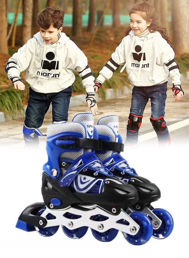 Kids Inline Skates,outdoor and indoor roller boots,adjustable size,with LED illuminated wheels, suitable for boys and girls aged 3 to 7 (S, suitable for sizes 31 to 34)