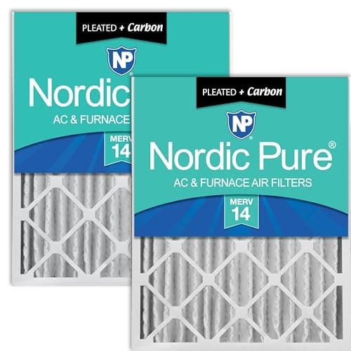 Nordic Pure 16x25x4 (15_1/2 x 24_1/2 x 3_5/8) Pleated Air Filters MERV 14 Plus Carbon 2 Pack