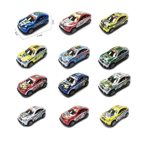 VRION® Mini Cars Set of-12 Unbreakable Racing Mini Diecast Car Models Set for Kids Pull Back Metal Alloy Car Play Set for Kids, Unique Toys, Best Birthday Gift, Diwali Gift, Khilona for Boys