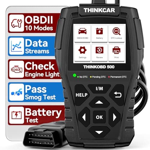 THINKCAR Thinkobd 500 OBD2 Scanner Check Engine Car Code Reader, Full OBD II CAN Diagnostic Scan Tool, Read and Clear Error Codes, Live Data, Vehicle Report, 2.8 Inches Dispaly