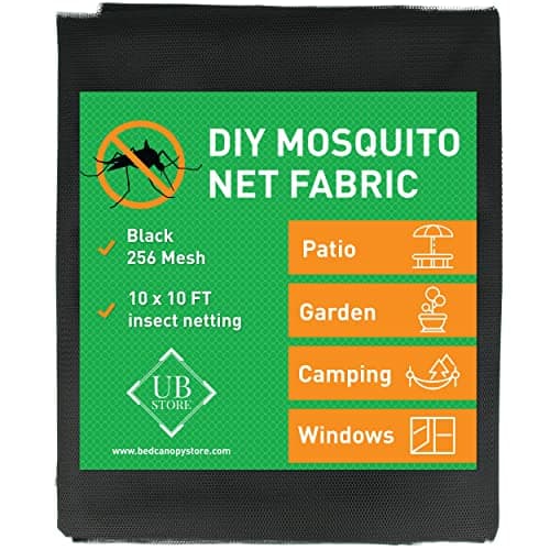 Black DIY Mosquito Net Fabric | 10x10 FT Netting | Insect Cover for Garden, Patio, Outdoor & Windows | Multiple Sizes in Black, White & Green | Raised Bed Screen Mesh Barrier