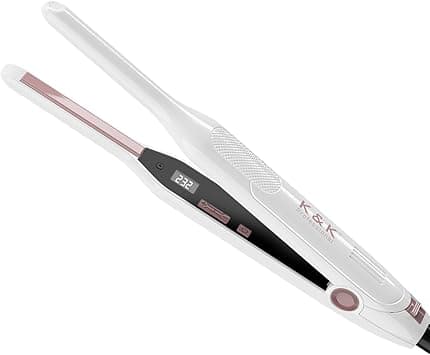 KK Upgrade 310 Pencil Straighteners Mini Straight and Curler Hair Straightener Ceramic Tourmaline Coating Floated Plate Flat Iron for Edges Pixie Cut Touch Ups and Bangs Men Beard Irons