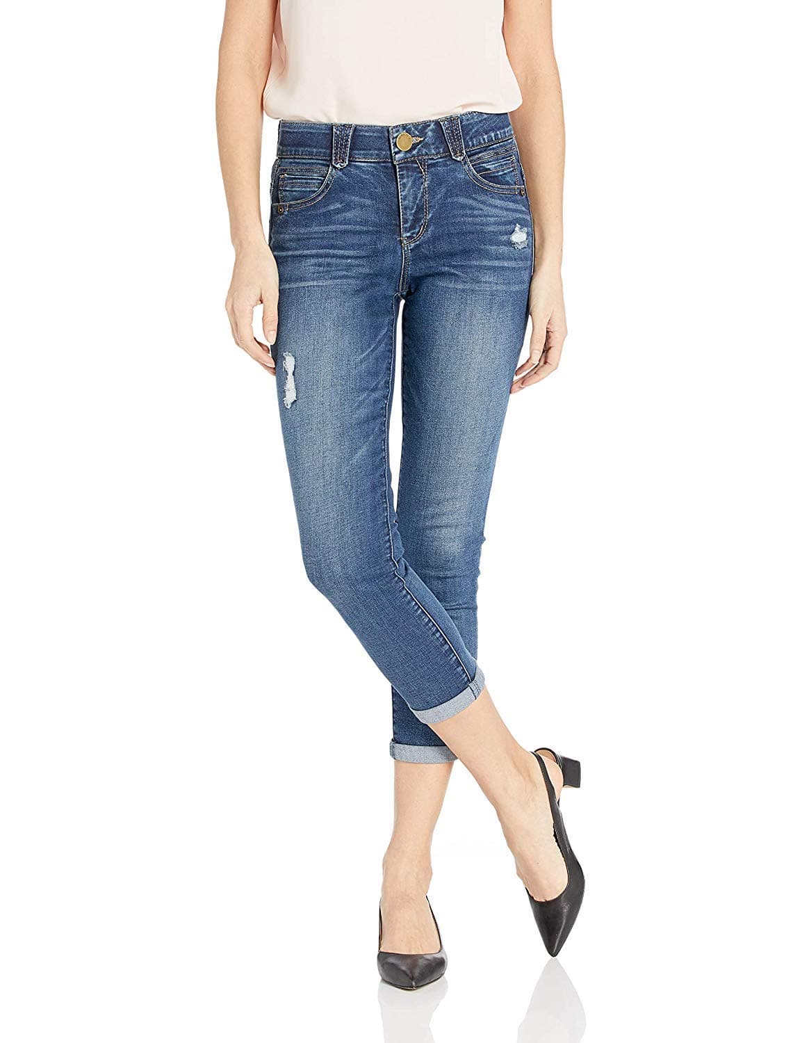 Democracy womens Absolution Crop Jeans Authentic Blue 8 US