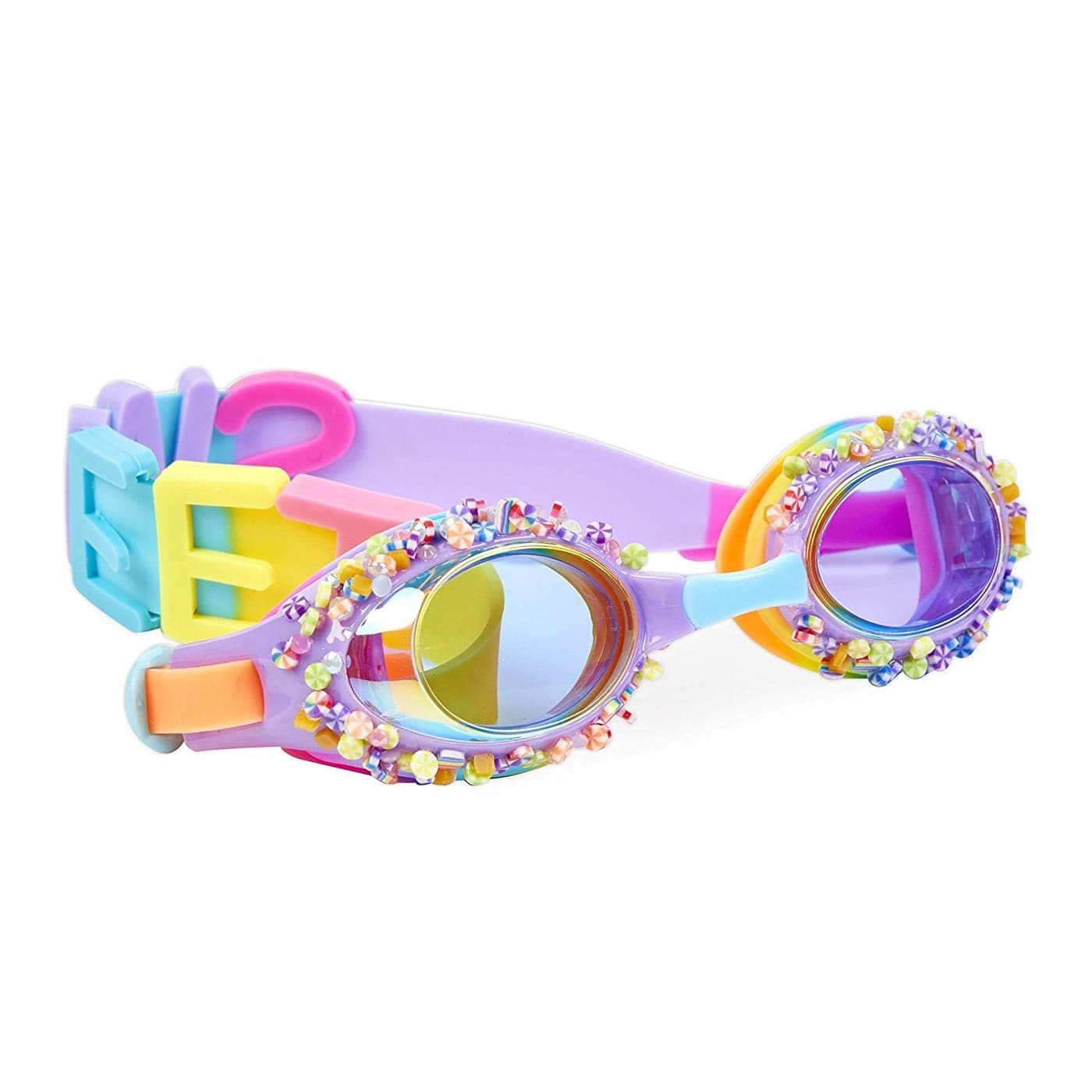 Bling 2O Girls' Holiday Purple Candy Swimming Goggles (Ages 3+ up) - UV Protection, Latex-Free, 100% Silicone Material - Includes Anti-Fog & Adjustable Nose Piece - Perfect Stocking Stuffer