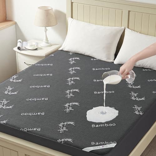 BEDLORE Queen Size Waterproof Mattress Protector, Soft Mattress Cover Fitted with Deep Pocket 6"-18", Breathable & Cooling Noiseless Mattress Pad, Machine Washable(Gray)