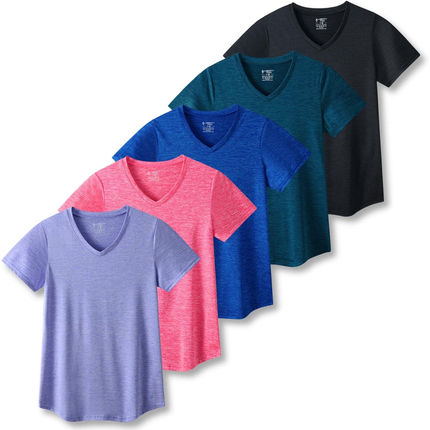 5 Pack Womens Dry Fit Short Sleeve T Shirts Athletic Workout Tee Tops for Gym Yoga Running Set 10 XSmall