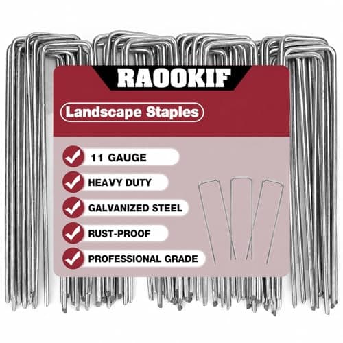 RAOOKIF 8 Inch Galvanized Garden Landscape Staples 2050100200Pcs Garden Metal Stakes 11 Gauge Heavy Duty Ground Stakes for Decoration Fence Lawn Fabric Pins