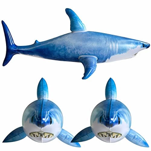 ILEISURELY 3PCS Inflatable Shark Pool Toys 25 Inch Shark Pool Party Decorations for Birthday Pool Christmas Party Favors Supplies Gift for Kids Adults