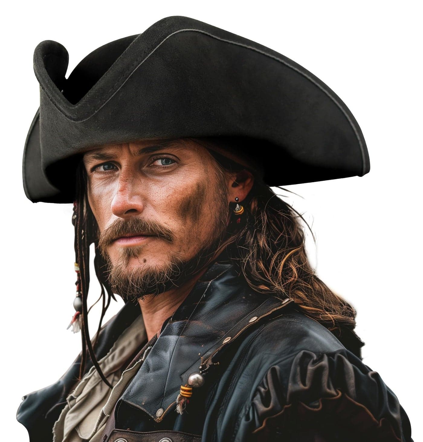 HOMELEX Pirate Hat for Women & Men Colonial Tricorn Halloween Adult Revolutionary war Costume Accessory