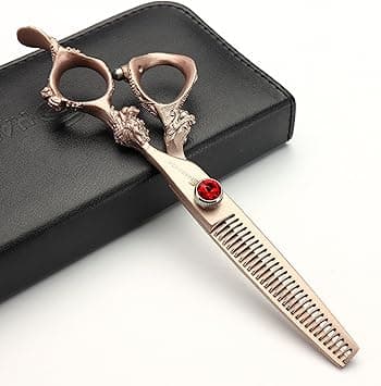 Rose Gold 440c high Hardness Japanese Hairdressing Scissors Salon Hairdressers Hair Cutting and thinning Hairdressing Professional Hair Cut Thining Scissors