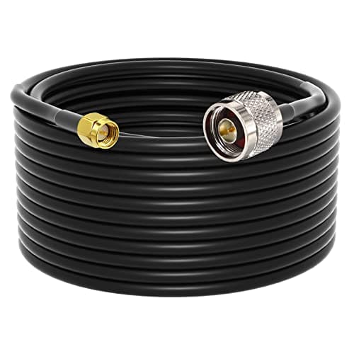 YOTENKO N Male to SMA Male Cable 49.2 ft, RG58 Coaxial Cable SMA to N Type Extension Cable Flexible 50 ohm Coax for ADS-B/Phone Signal Booster/Router/LTE Antenna/GPS Receiver/Security Camera