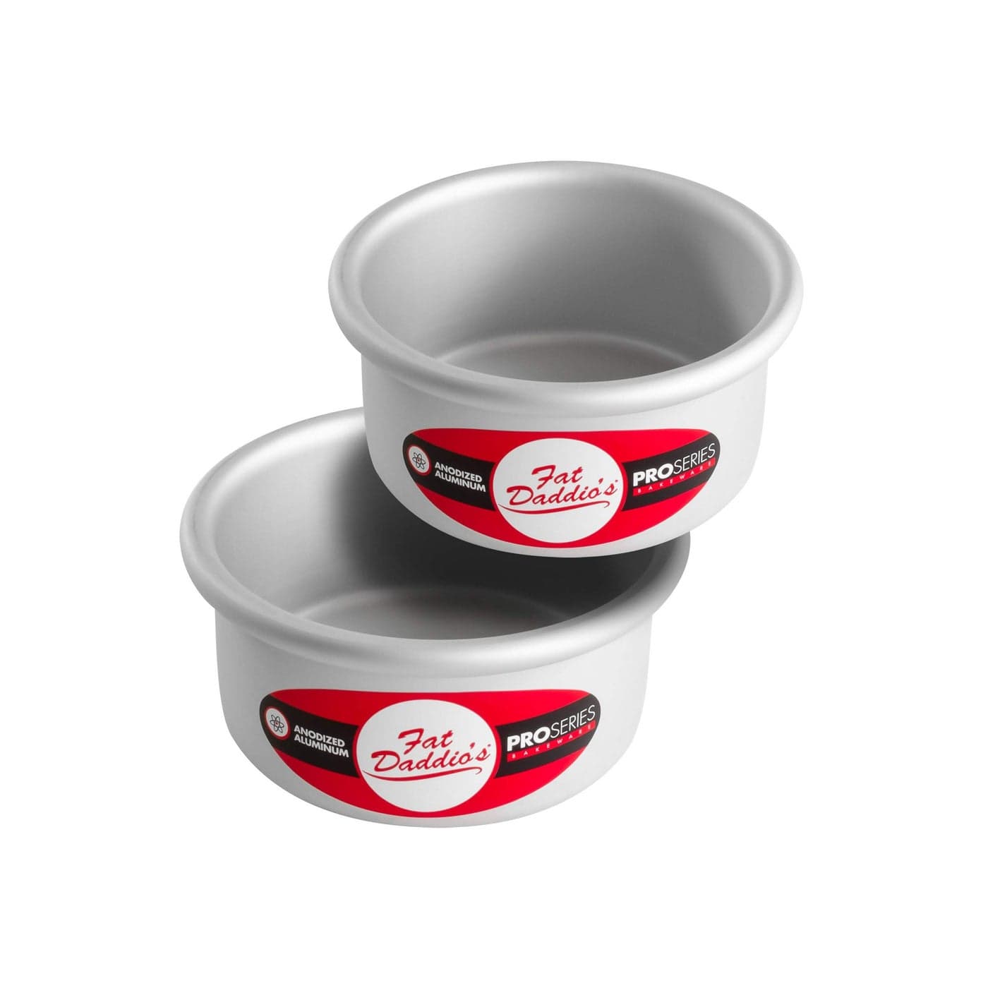 Fat Daddios Anodized Aluminum Round Cake Pans 2 Piece Set 4 x 2 Inch