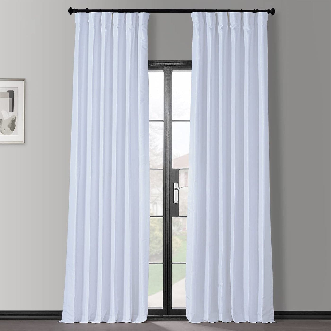 HPD Half Price Drapes PDCHKBS1BO120 Blackout Vintage Textured Faux Dupioni Curtain 1 Panel 50 X 120 Ice