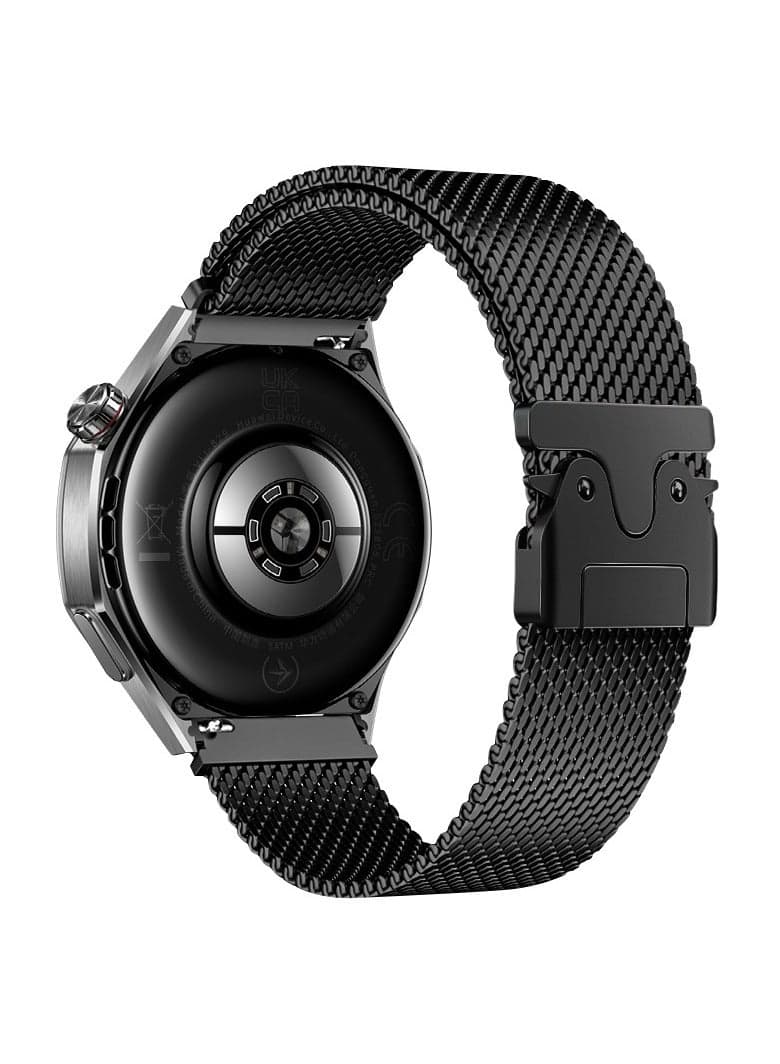 Titanium Milanese Mesh Loop for HUAWEI Watch GT 5 4 3 Pro / HUAWEI Watch 4 3 Pro, 22mm DLC Scratch-resistant Coating Breathable Replacement Strap with Adjustable Parachute-style Buckle for Men and W