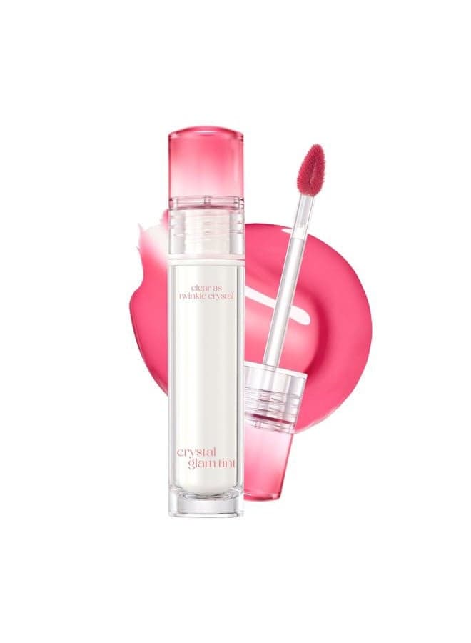 CLIO Crystal Glam Tint |Glossy Finish, Lightweight, Weightless, Buildable, Glass-Like, Smoothing, Long-Lasting, Vivid, Transparent, Shiny, Moisturizing, Hydrating (03 Blushed Peach)