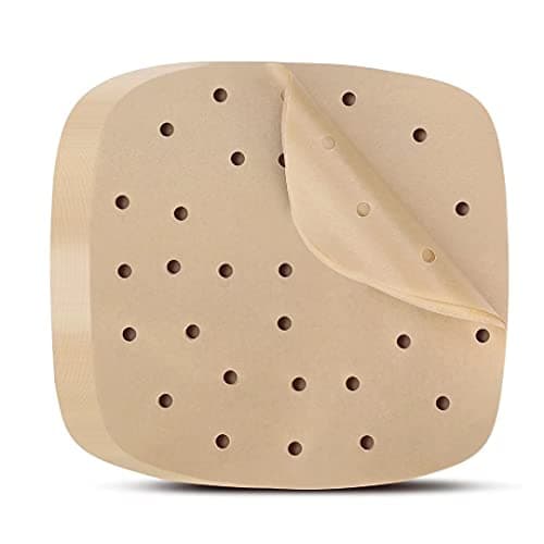 Air Fryer Parchment Paper Liners: 200PCS 8.5 inch Square Perforated parchment paper for Air Fryer, Premium Bamboo Steamer Liner for Air Fryers Baking Cooking Oven