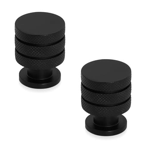 Plantex Knobs for Drawer/Cabinet Knobs/Drawer knobs Handle/Pull-Push Knobs for Home/Office Drawers - Pack of 2 (Black)
