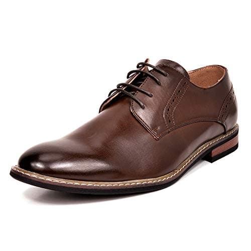 Bruno Marc Mens Leather Lined Dress Shoes, Dark Brown - 8 (Oxford)