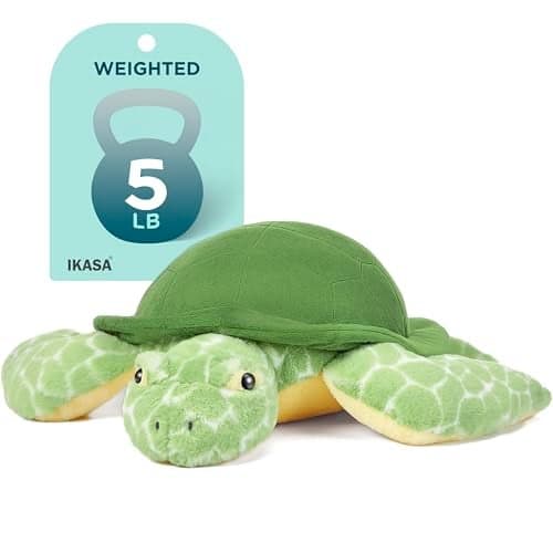 IKASA 5 lbs Weighted Stuffed Animal Sea Turtle Plush Toy24 inches Giant Large Big Jumbo Soft Toys Huge Size Cute Fluffy Heavy Fat Oversized PlushieGifts for Kids Girls Boys