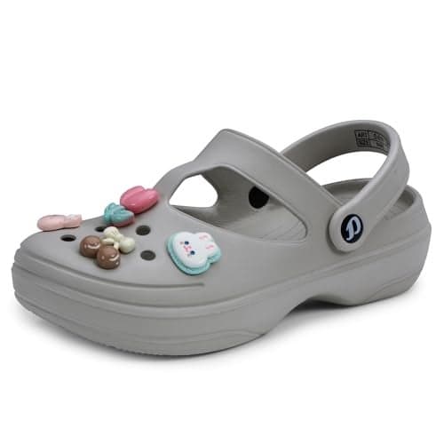 DOCTOR EXTRA SOFT Women's Classic Charms Clogs/Sandals with Adjustable Back Strap for Adult | Comfortable & Light Weight | Stylish & Anti-Skid |Waterproof & Everyday Use Mules for Girls & Ladies D-511